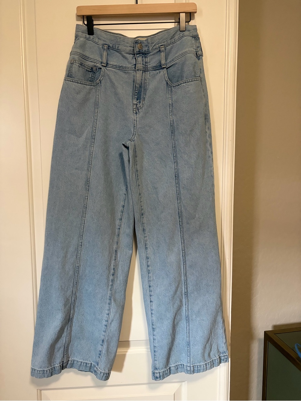 💙🌀Madewell Wide-Leg Jeans Seam Front Light Blue Denim Jeans🌀💙
